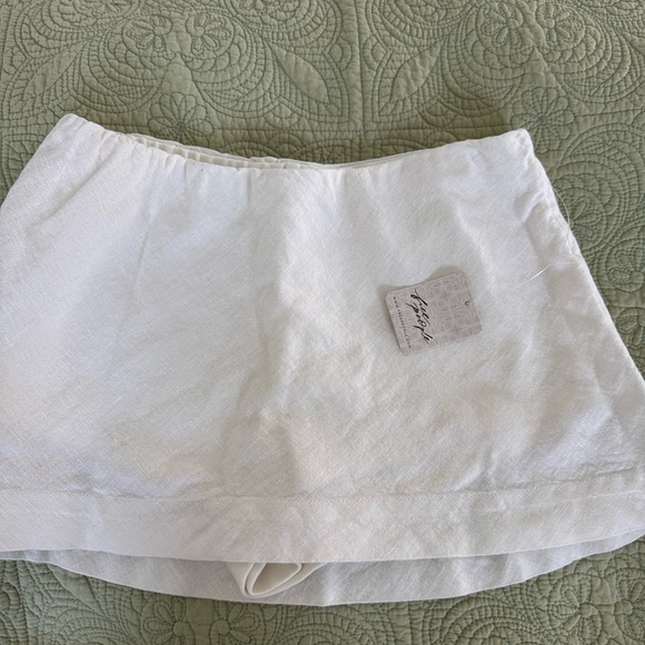 Free People My Little Micro Mini Cotten-Linen Skort by Free-est - Picture 3 of 4